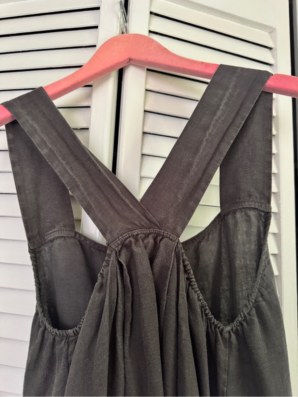 Women’s Charcoal Gray Linen Maxi Dress - size Large - Picture 4 of 9